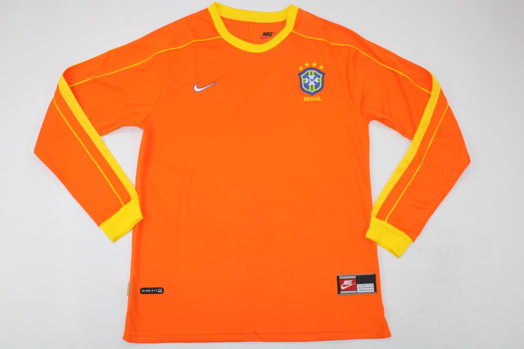 AAA Quality Brazil 1998 World Cup GK Orange Long Soccer Jersey